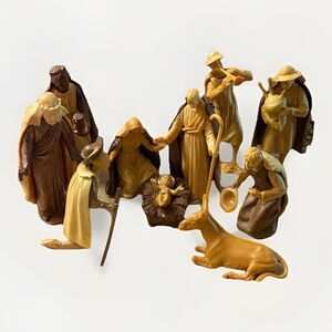 Vintage Depose Italy Christmas Nativity set, 10 PCs. Vintage Plastic
